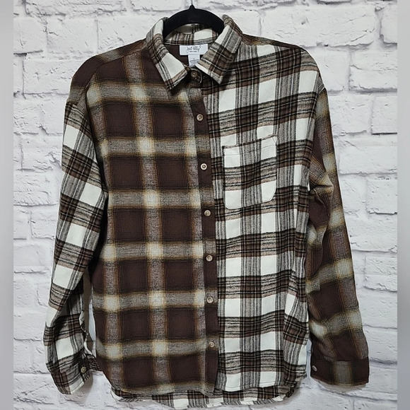 NWT Just Polly Small Brown‎ Flannel Half Mixed Soft Material Front Pocket Cozy - Picture 1 of 10